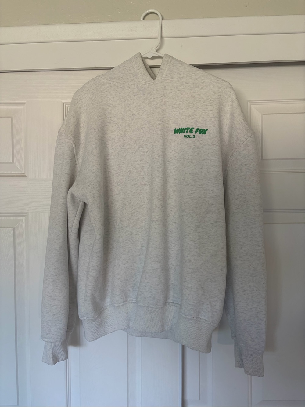 Vol.3 Heather Gray White Fox Oversized Hoodie